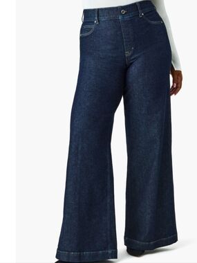 SPANX  Wide Leg High Rise Jeans in Raw  Indigo Size 1X